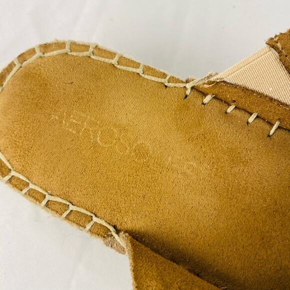 Aerosoles Dusty Pink Suede Espadrille Slide Platform Sandals Size 7.5 - Picture 2 of 10